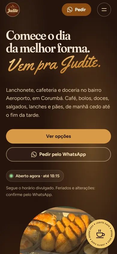 Captura real de Judite Café no celular