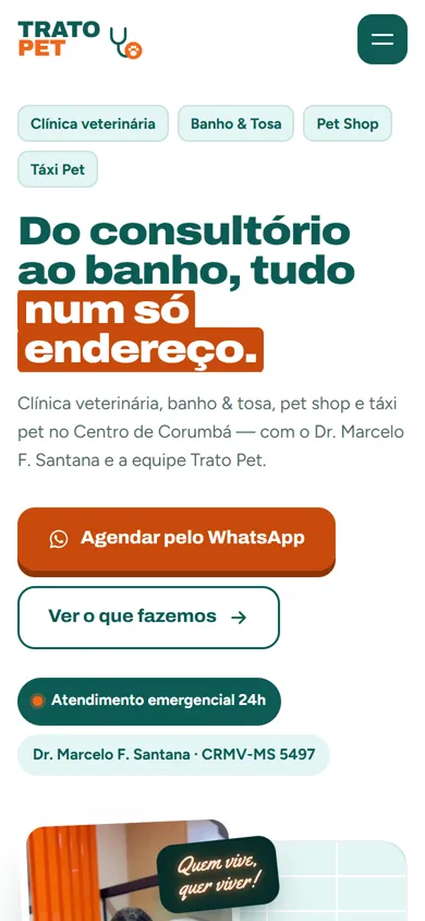 Captura real de Trato Pet no celular